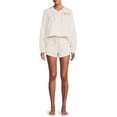 thumbnail image 4 of Secret Treasures Long Sleeve Hooded Embroidery Solid Pajamas (Women's or Women's Plus) 2 Piece Set, 4 of 5
