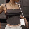 thumbnail image 1 of Tops cortos ajustados sin mangas, Top con corsé sin mangas para mujer, chaleco sin mangas con cuello cuadrado, chaleco sin mangas con cordones en la espalda, chaleco sin mangas de alta capacidad, 1 of 8