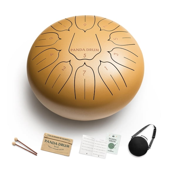 Tambor Handpan de Lengüeta de Acero Panda Plus con Accesorios de 11 pulgadas