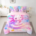 thumbnail image 2 of Castle Fairy Kawaii Salamander Bedding Comforter Set,Dreamy Love Heart Full Bedding Set, 2 of 8