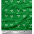 thumbnail image 1 of Soimoi Green Silk Fabric Insect & Floral Heart Fabric Prints by Yard 42 Inch Wide, 1 of 3
