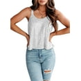 thumbnail image 2 of Women'S Sequin Tank Top Sleeveless Camisole Vest Tank Tops Shining Shirts Silver L, 2 of 7