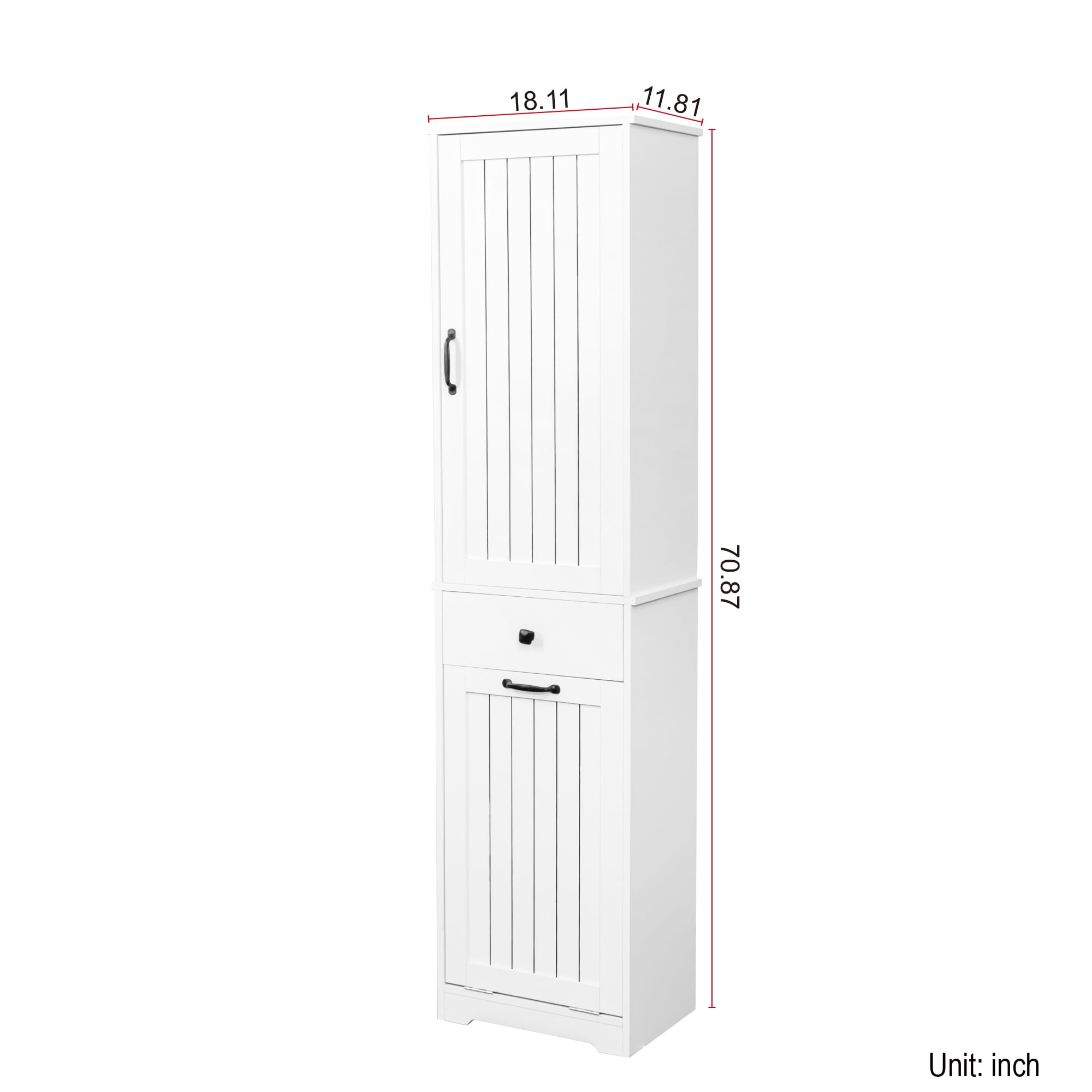 Laundry Cabinet with Storage Cabinet 1 Drawer for Bathroom Laundry Room, White