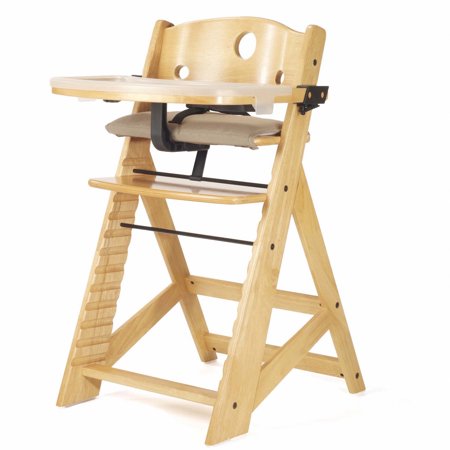 Height Right™ High Chair with Infant Insert - Safe, comfortable seat children, adjustable wood high chair is ideal for children aged 6 mos. to 3 years- Natural