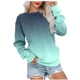 thumbnail image 1 of ICHUANYI Clearance Women's Fashion Printed T-shirt Long Sleeves Blouse Round Neck Casual Tops Sweatshirt Hoodies(Mint Green, XL) ICHUANYI WER2023080901302, 1 of 5
