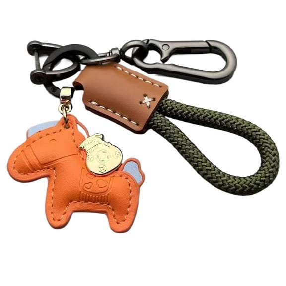 PU Leather Handmade Horse Keychain and Handbag Charm for Men and Women with Year of the Horse Symbolism and Stylish Design