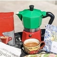 thumbnail image 6 of Coffee Pot, Moka Pot Italian Coffee Maker 6 cup/10 OZ Stovetop Espresso Maker for Gas or Electric Ceramic Stovetop Camping Manual Cuban Coffee Percolator for Cappuccino or Latte- Green+Red, 6 of 9
