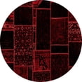 thumbnail image 1 of Ahgly Company Machine Washable Indoor Round Patchwork Red Transitional Area Rugs, 8' Round, 1 of 4