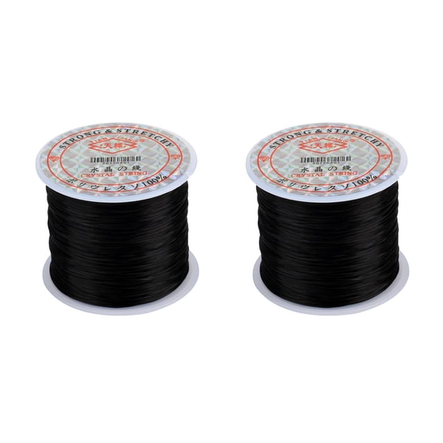 bedienty 60M Beading Thread DIY Soft Flexible Cord House Necklace Wristband Anklet Pendant Jewelry Making Rope Accessories Black 2Set