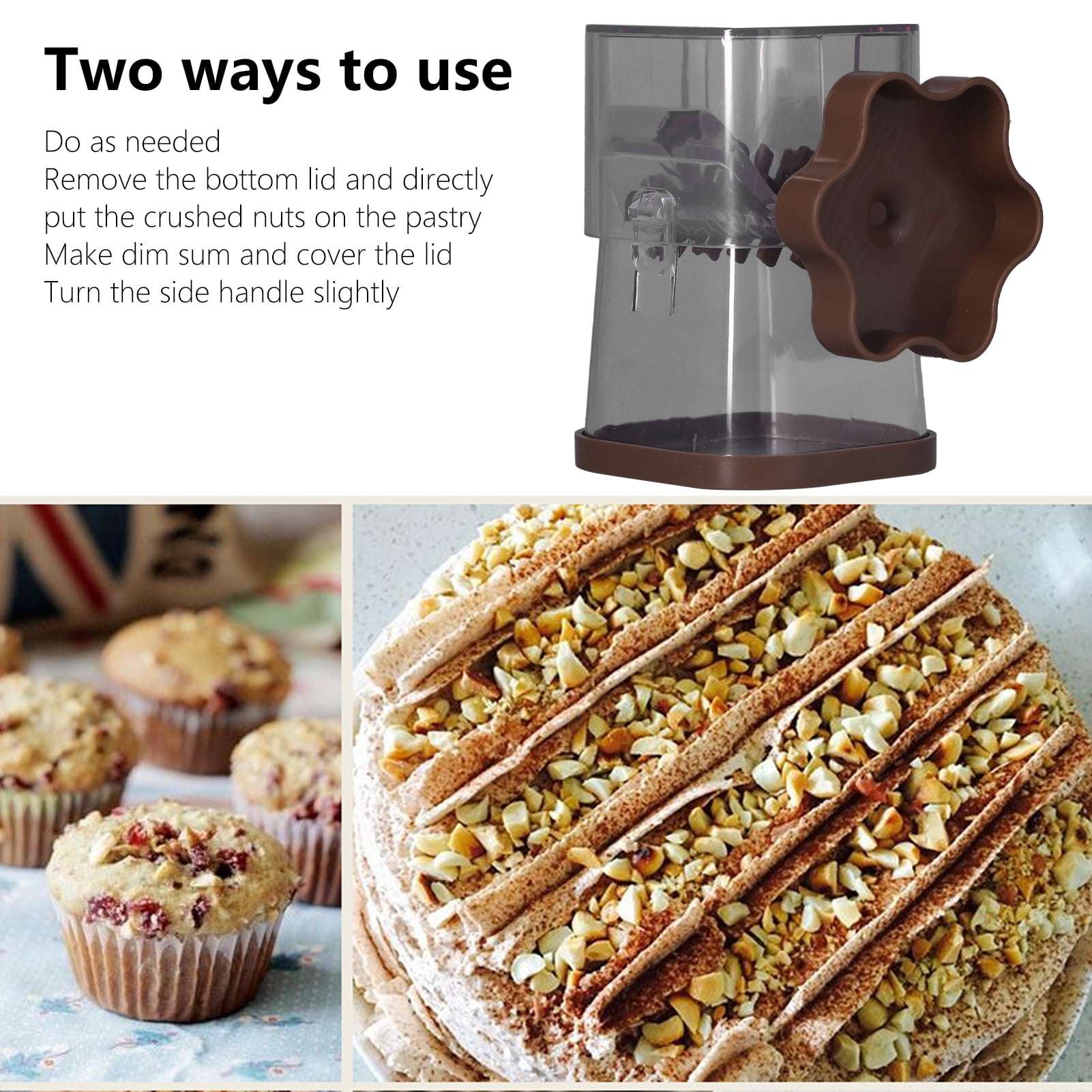 Hand Crank Nut Chopper, Nut Grinder ABS Material Professional Design