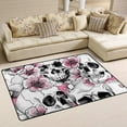 thumbnail image 5 of Coolnut Lightweight Soft Area Rugs 60 x 39 inch (5'x 3'3"), Skull Pink Flowers Floor Mat for Kids Playing Room Hardwood Floor Living Room Nursery Rugs, 5 of 5