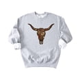 thumbnail image 7 of Western Longhorn Skull Sweatshirt for Women Vintage Cow Skull Graphic Pullover Gray Sweatshirt Adult Small, 7 of 7