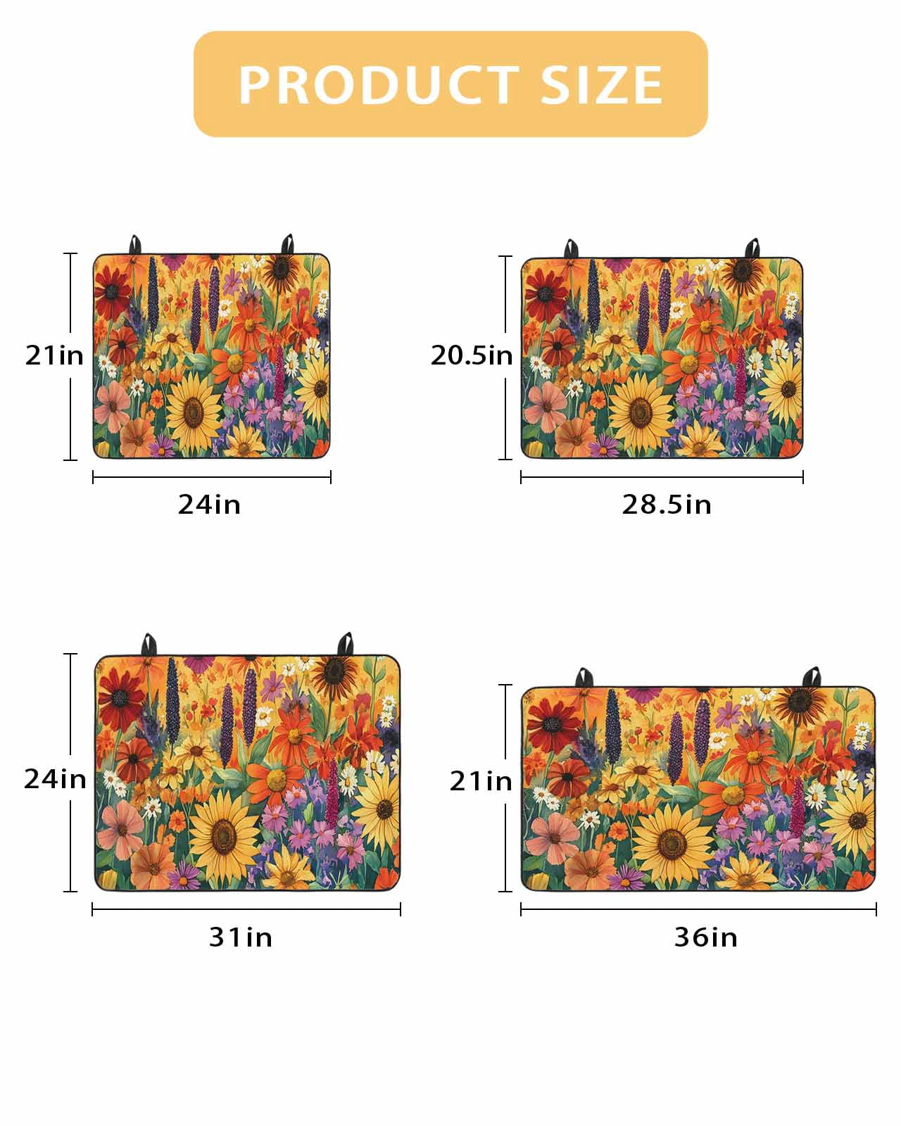 nqOlkjepod Large Induction Cooktop Protector Mat 24"x21", Colorful Flowers Stove Top Covers for Electric Stove, Farmhouse Sunflower Daisy Decorative Stove Burner Cover Mats, Glass Top Stove Cover