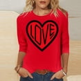 thumbnail image 2 of TaTaai Women's A 3/4 Sleeve Christmas Printed Round-neck Top Gift, 2 of 6