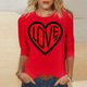 thumbnail image 2 of TaTaai Women's A 3/4 Sleeve Christmas Printed Round-neck Top Gift, 2 of 6