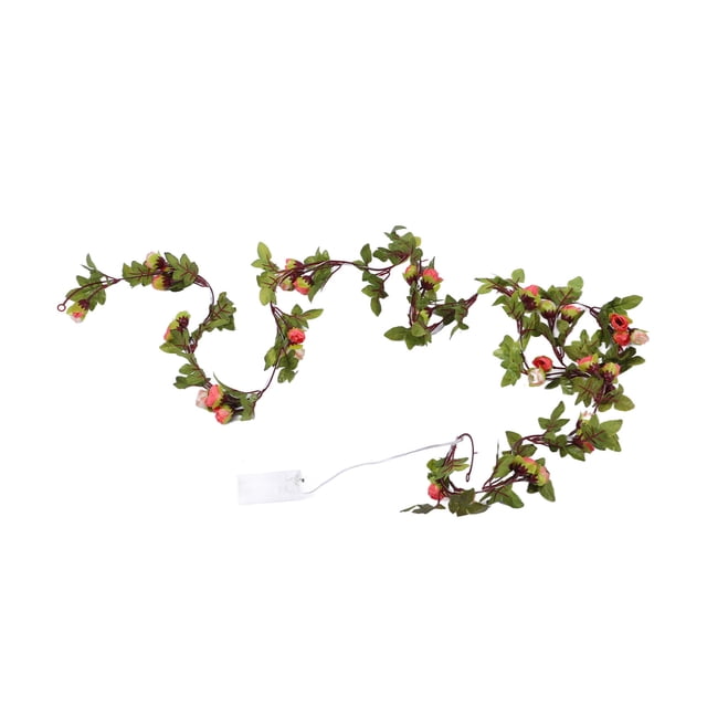 Lámpara de cuerda de Ratán de Flores, Lámpara de cuerda de Floración Cálida 20 Luces LED DE LED DELEATIVA DE BATERÍA PARA FICITAS DE CUMPLEARES PARA ACCIÓN DE GRACIAS