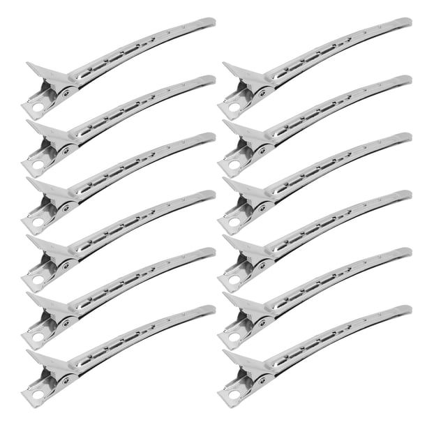 Pinza Para Seccionar El Cabello, Herramienta De Peinado Portátil Compacta, Pinza Para El Cabello De Pico De Pato De Acero Inoxidable A Prueba De Herrumbre, 12 Piezas Segura Para
