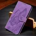thumbnail image 2 of Feishell Wallet Case For Samsung A14 5G, Magnetic Folio Card Slots Holder Kickstand Premium PU Leather Butterfly Patterned Embossed with Wrist Strap Cover For Samsung Galaxy A14 5G, Purple, 2 of 13