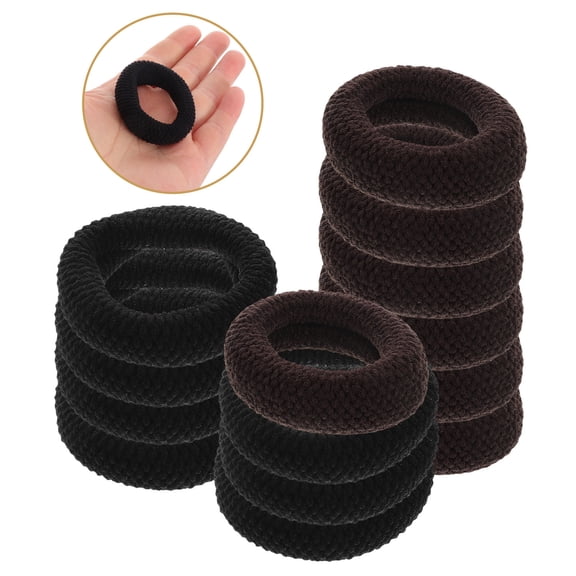 COMPUKAS 14PCS Thick Hair Ties for Women High Elasticity Fabric Sports Use