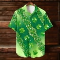 thumbnail image 5 of St Patrick's Day Shirt for Men Oversized Button Down Irish Shamrocks Print Lapel Short Sleeve Shirts Summer Collared Hawaiian Beach T Shirts, 5 of 8