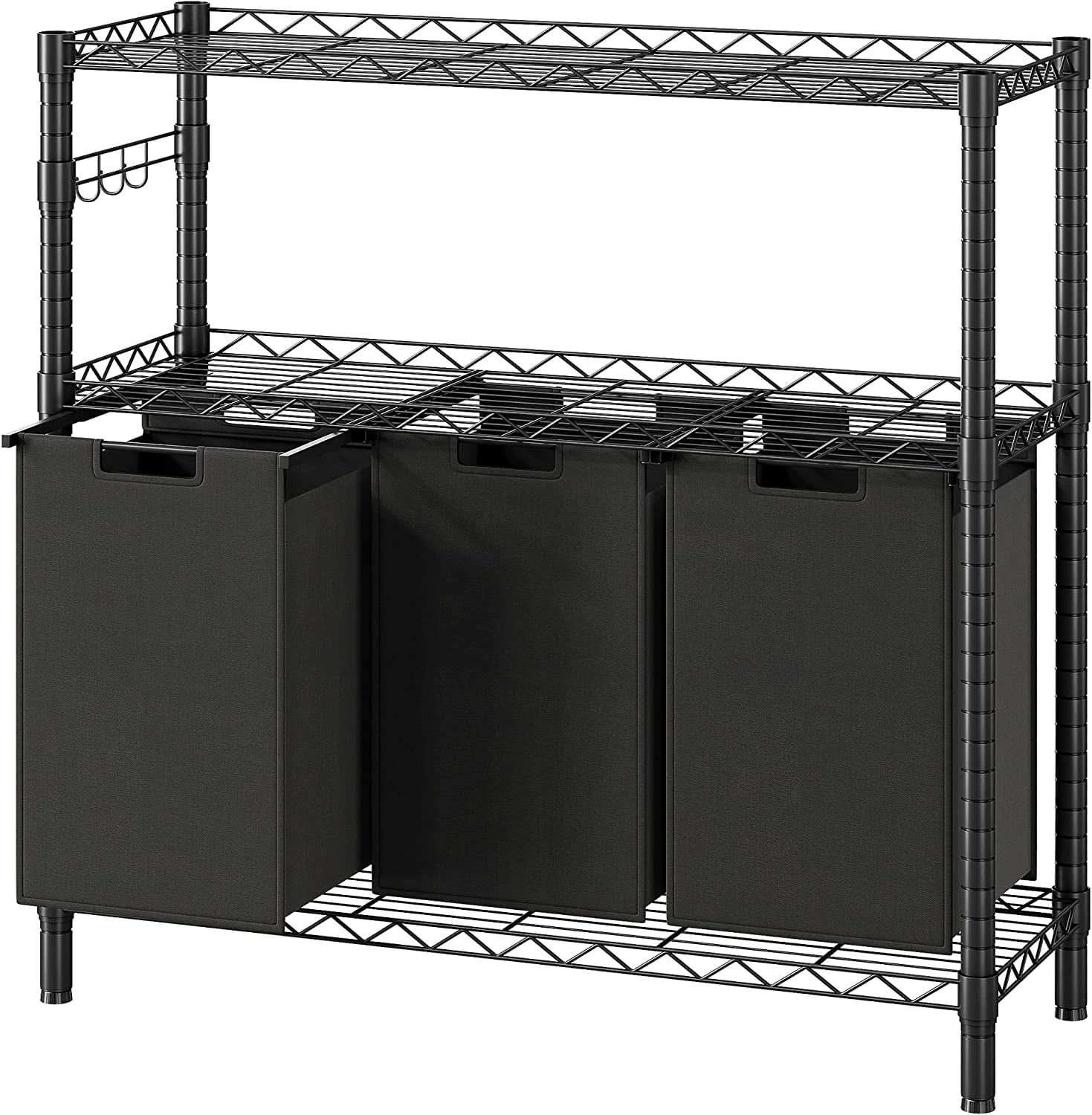 Laundry Sorters with 3 X 45L Laundry Bags & 2 Tier Adjustable Storage