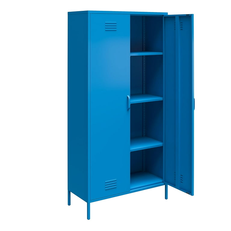 Blue metal storage on sale cabinet