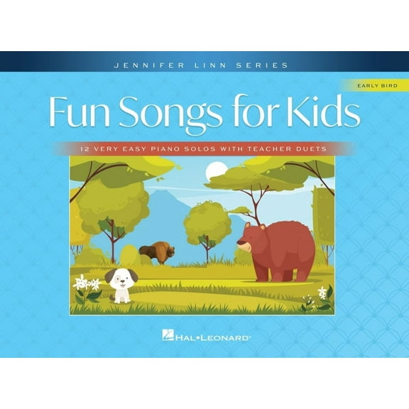 Fun Songs for Kids: 12 Very Easy Piano Solos with Teacher Duets - Jennifer Linn Series (Paperback)