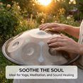 thumbnail image 3 of 22-inch 10-Note Meditation Handpan, Dual Sound Modes Art Device for Celebration, Champagne Gold, 3 of 6