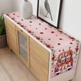 thumbnail image 4 of Valentine's Day Table Runner - 72 Inch Long, Kitchen Dining Table Runner Dresser Scarves, Red Roses Love Heart Gnomes Truck Pink Farmhouse Decor for Coffee Tables Wedding Party Banquet, 4 of 8