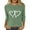 Green, variant on YUGYXL Fall Sweaters for Women Ribbed Knit Fashion Heart Print 3/4 Sleeve Casual Winter Clothes Pullover Tops Wine XL