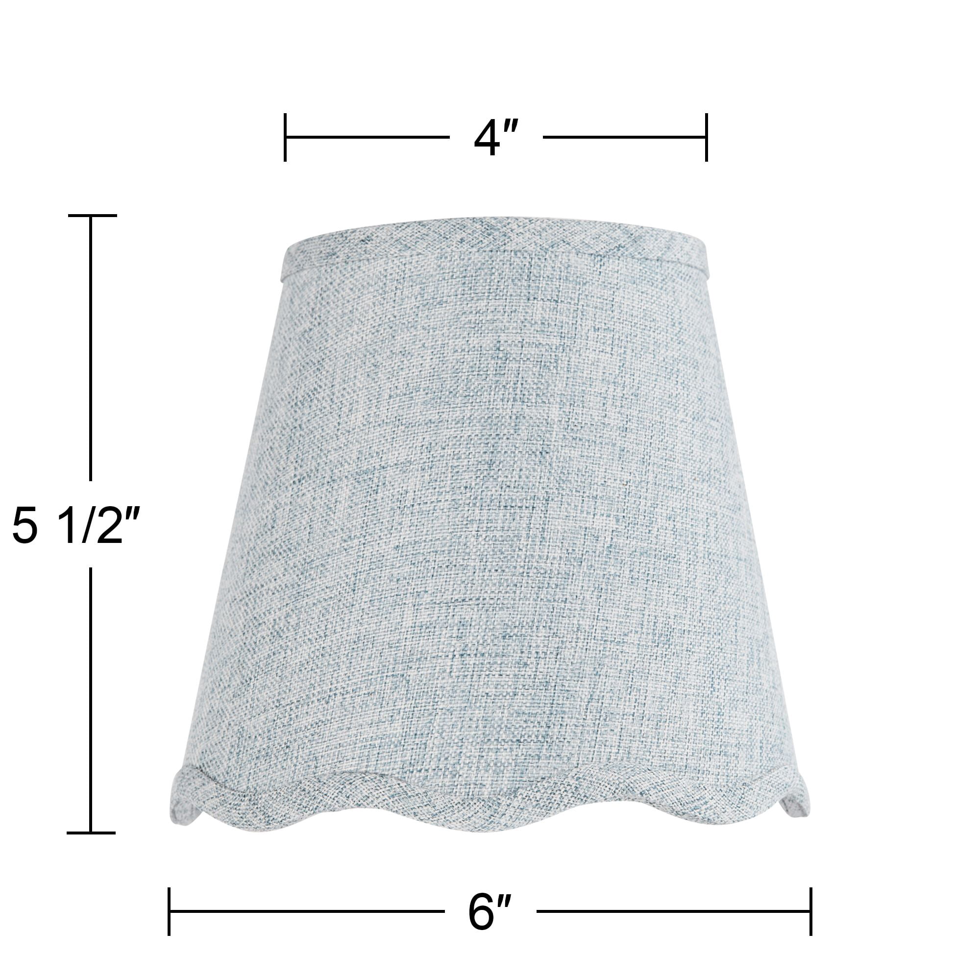 Springcrest Mylie Gray Scallop Empire Lamp Shade 4x6x5.5 (Clip-On) Set of 4