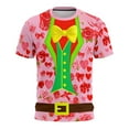 thumbnail image 2 of VBTAPA Mens Short Sleeve T-Shirt 3D Creative Print Crewneck Tops Valentines Day Graphic Tees Pink L, 2 of 7