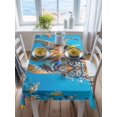 thumbnail image 3 of Funny Diving Tiger Rectangle Tablecloth, Ocean Sea Coastal Coral Fish Marine Life Waterproof & StainResistant Tablecloth, Washable Oil-proof Table Cover for Dining/Party/Wedding/Buffet 52x70 In, 3 of 9