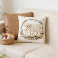 thumbnail image 2 of HuiXinOu Easter Short Lint Pillow Cover 18inch Cute Embroidery Funny Decorative Throw Pillow Covers For iving Room, Bed Decor, Patio, Car, French Country Sofa Cushion Cases Easter Decor, M, 2 of 6