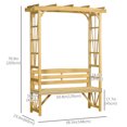 thumbnail image 2 of Outsunny Patio Wooden Bench, Outdoor Bench for Vines/Climbing Plants, Light Brown, 2 of 7