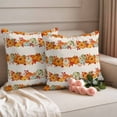 thumbnail image 2 of Orange Pumpkins Fall Outdoor Waterproof Pillow Covers, Thanksgiving Maple Leaves Country Decorative Square Throw Pillowcase Sofa Cushion Sham for Patio/Couch/Chair, 24"x24" 2 Pack, 2 of 8