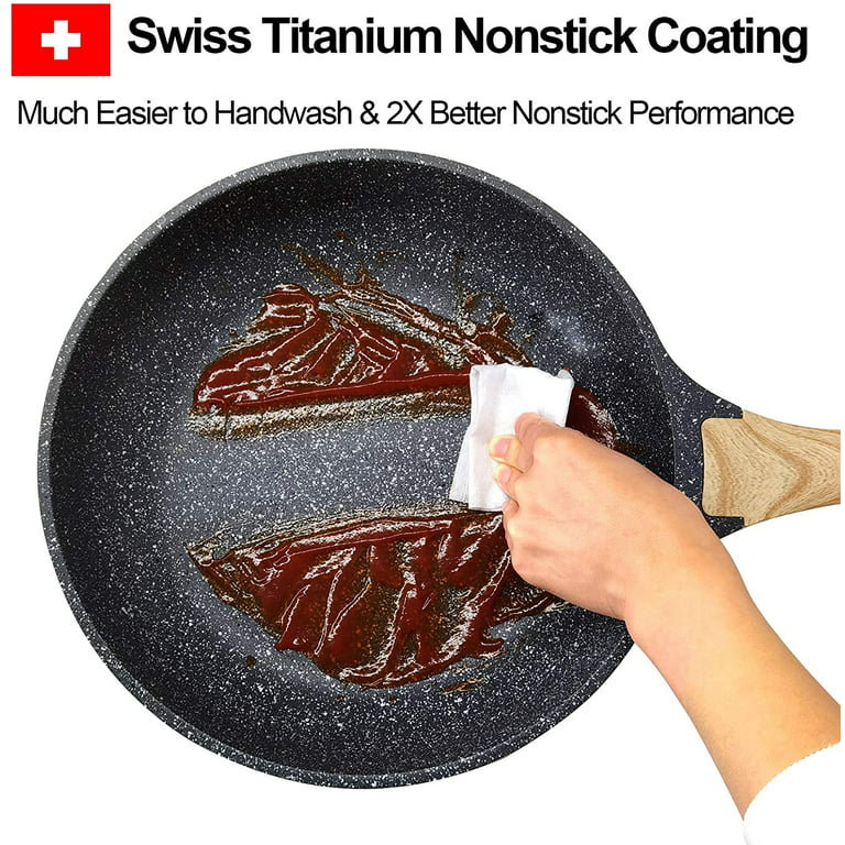 Motase 12 Pieces Kitchen Nonstick Frying Pan Sets Aluminum