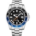 thumbnail image 1 of Stuhrling Original Mens Bracelet en Acier Inoxydable Triple Rangée Montre gMT - Quartz, Double Temps, Date de Prise Rapide avec Couronne Vissée, Résistant à l'Eau jusqu'à 10 ATM, 1 of 4