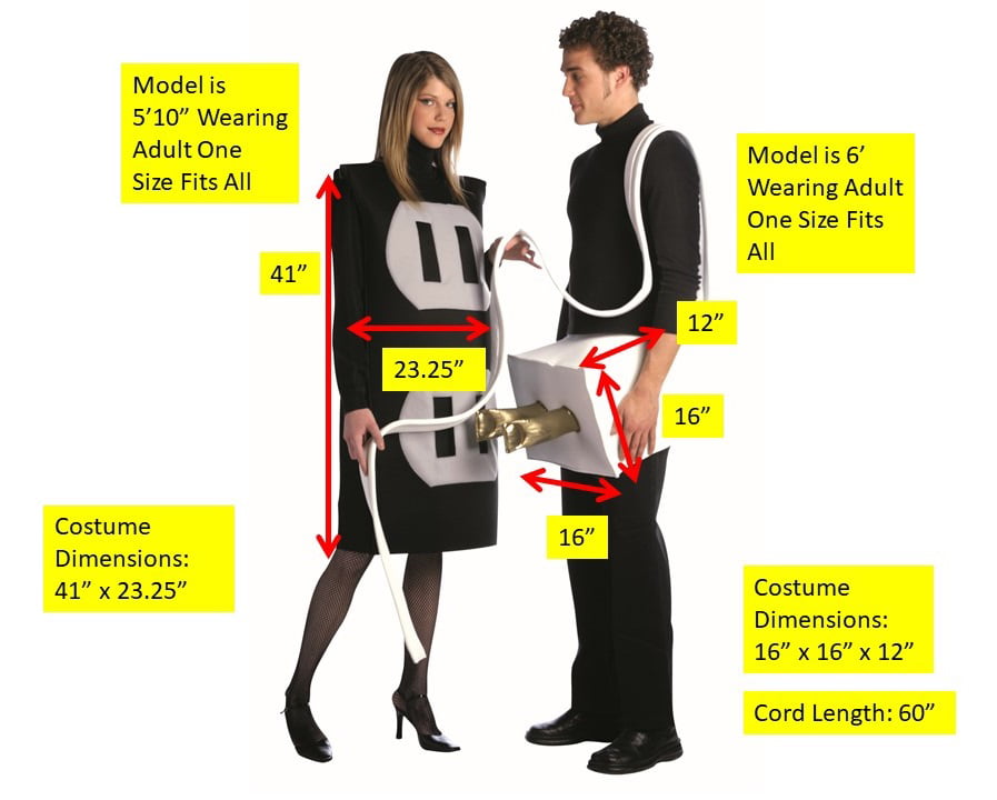 Plug and Socket Couples Costume, One Size Men & Women - Walmart.com