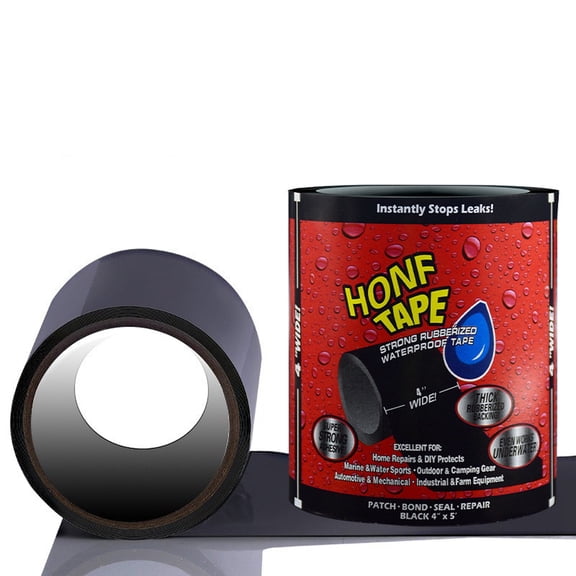 Waterproof Tape Rubberized Sealant for Leak Repair Heavy Duty Flexible Patch Bond and Seal for RV Roof Pool Pipe Plumbing Indoor Outdoor Black 2 Inch x 5 Feet 1Pack