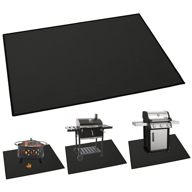 Las alfombrillas para fogones de 39 x 60 pulgadas protegen terrazas y patios, almohadillas para parrilla ignífugas para parrilla al aire libre, duraderas y portátiles
