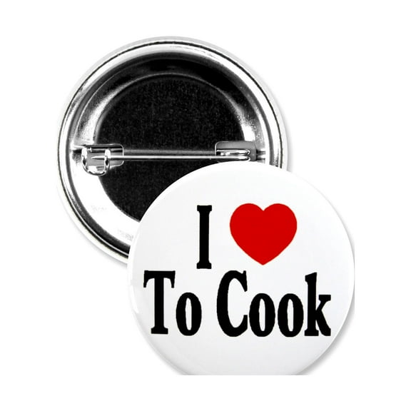 25 Pack - I "Heart" Love to Cook Pinback Button Badges - 1.5 Inch