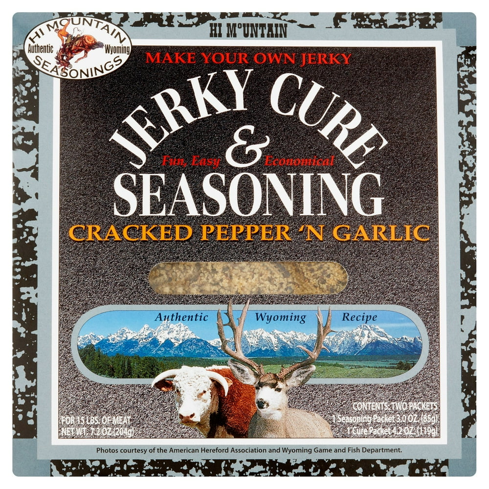 Hi Mountain Jerky Cracked Pepper and Garlic Blend Jerky Seasoning and Cure