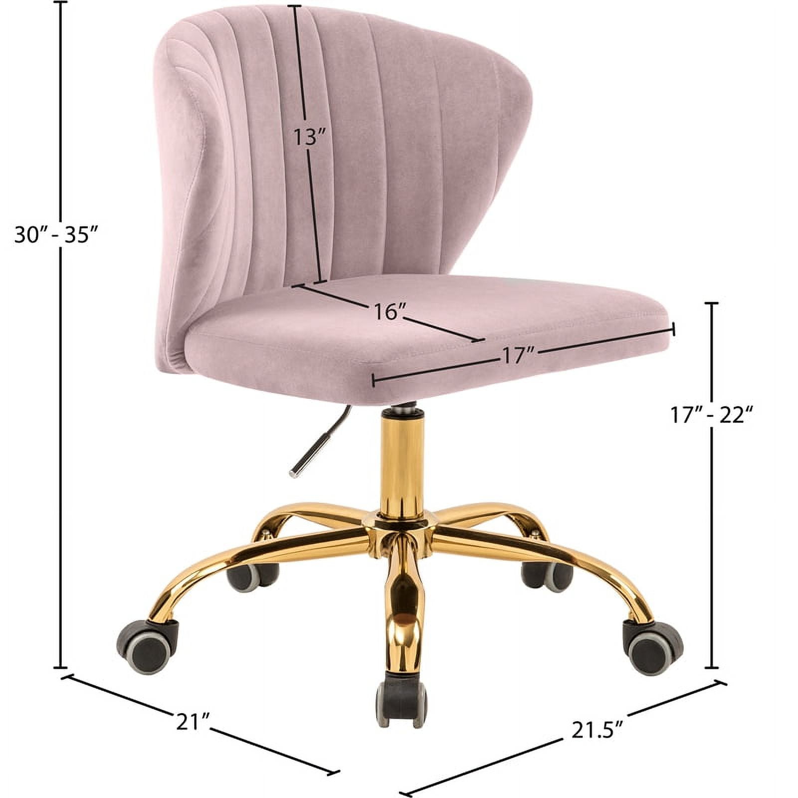 Meridian Furniture Finley Swivel Adjustable Navy Velvet and Chrome