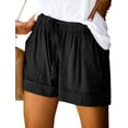 thumbnail image 3 of TWZH Women High Waist Elastic Lace-up Wide-leg Shorts with Pockets, 3 of 4