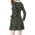 thumbnail image 4 of MODA NOVA Juniors Peter Pan Collar Long Sleeves Above Knee A Line Dress, 4 of 8