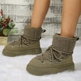 thumbnail image 6 of Green Female Insulated Snow Boots With Thick Sole And Soft Velvet For Warmth High Top Casual, 6 of 9
