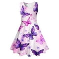 thumbnail image 4 of Wxolcjlv Big Girls Skater Dress Butterfly Print Sleeveless Casual Crewneck Dresses, 4 of 5