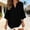 Black, variant on Graphic Tees for Women Casual Blend Top with Button-Down Front Relaxed Fit Lightweight breathable Summer Shirt for Daily Solid Color Easy Care Red S