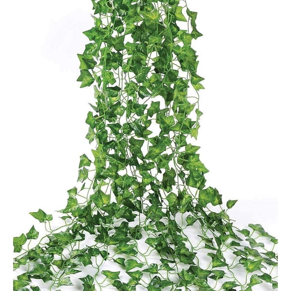12 Pack Artificial Ivy Garland,Artificial Ivy Greenery Garland Fake Leaves Hanging Plants Vine for Bedroom Aesthetic Wedding Party Garden Greenery Decor Outdoor Indoor Wall Décor